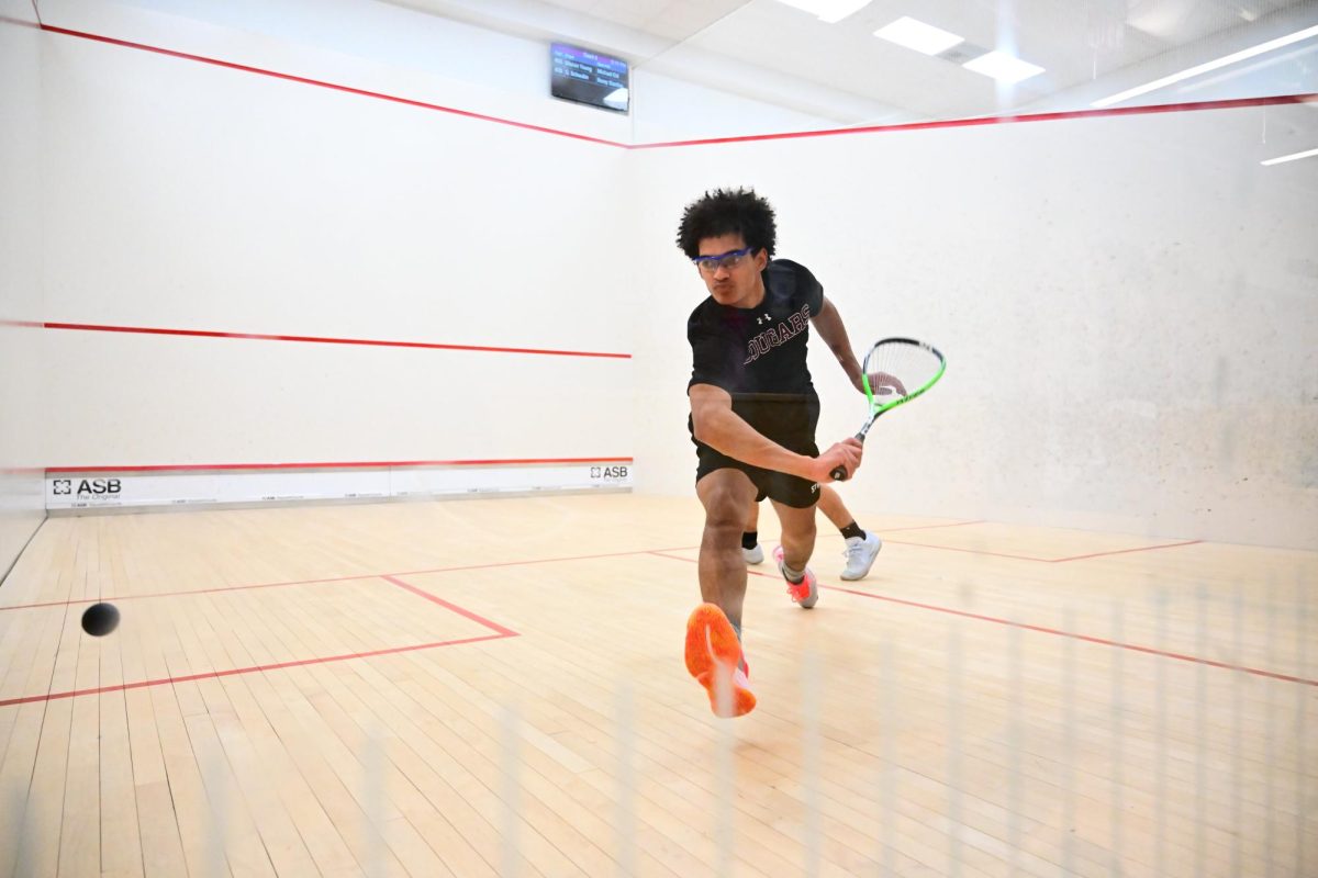 Senior Connor M. during a match. (Photo by David Sinclair)